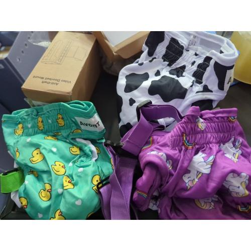 Size S/M Avont 3 Pack Washable Female Dog Diaper with Suspender, Reusable Girl Doggie Diapers  Doggy in Heat Cycle Period Incontinence