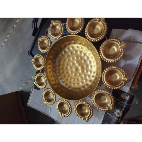 KIH Urli Bowl Flower Shape Floating Flowers & Tea Light Candles for Home Décor Housewarming Items (16 Inch)