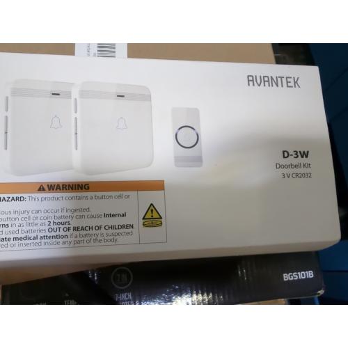 AVANTEK Wireless Doorbell, D-3W Waterproof Door Chime Kit Operating at over 1300 Feet with 2 Plug-In Receivers, 52 Melodies, CD Quality Sound and LED Flash