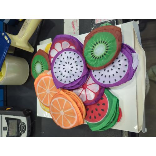 11 Pcs Foldable Flying Disc Fans 9.84'' Fruit Folding Hand Fan Round Collapsible Handheld Fan Decorative Pocket Fans with Bag for Boys Girls Gift Beach Lawn Park Camping Game Party Favor
