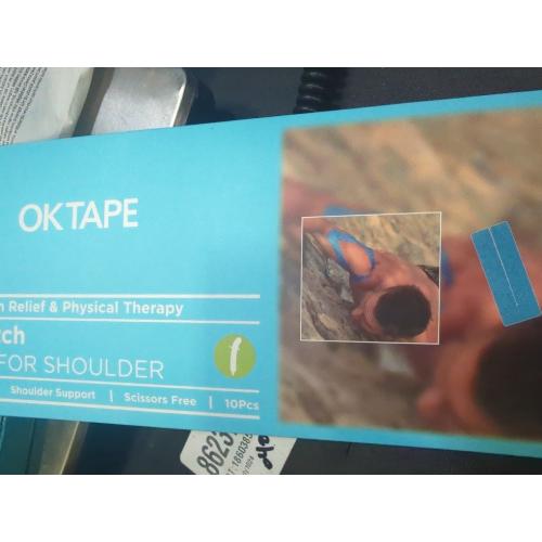 OK TAPE Precut Y-Shape Kinesiology Tape for Shoulder, Knee, Back, 10 Pcs, K Tape Strips, Provide Support & Relieve Discomfort, Water-Resistant Elastic Athletic Tape (3.5 x 10, Beige)