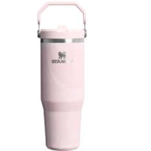STANLEY IceFlow 2.0 Flip Straw Tumbler, 30 oz, Rose Quartz | Easy Carry Handle | Twist On Lid and Flip Up Straw | Leak Resistant Water Bottle | Insulated Stainless Steel | BPA-Free