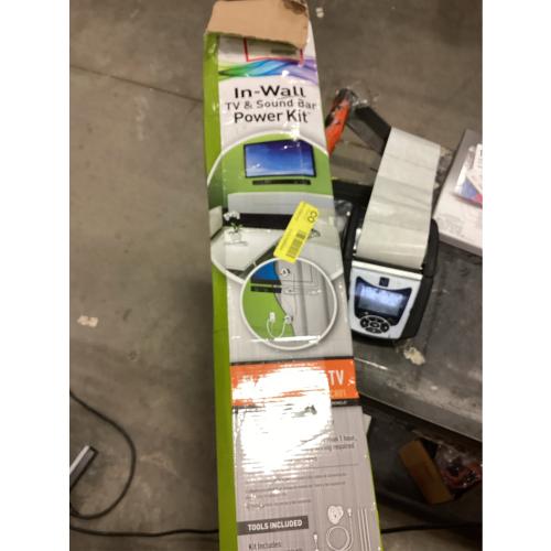 Legrand Wiremold WMC801 In Wall TV Power and Soundbar Grommet Kit, Cable Management Kit, Mounting Brackets and Hole Saw Included, White (1 Pair)