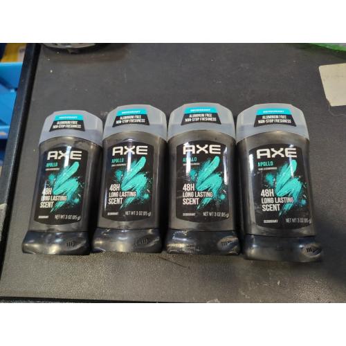 3oz AXE Apollo Deodorant Stick 4 Count For Long Lasting Odor Protection, Sage And Cedarwood Men's Deo, Aluminum Free 3oz