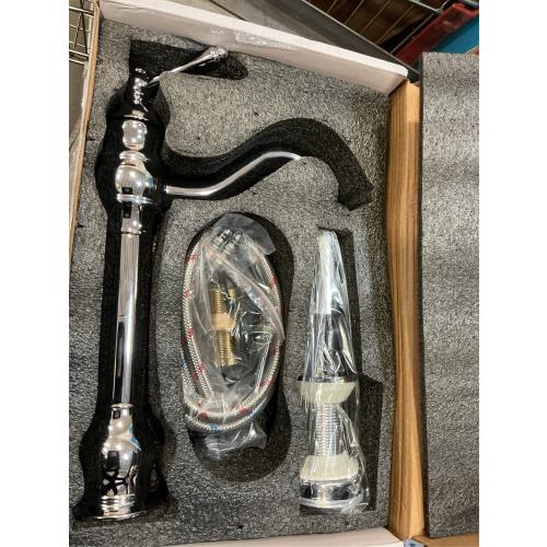 GGStudy 360° Swivel Chrome Single Handle One Hole Bathroom Sink Faucet Matching with Pop Up Drain