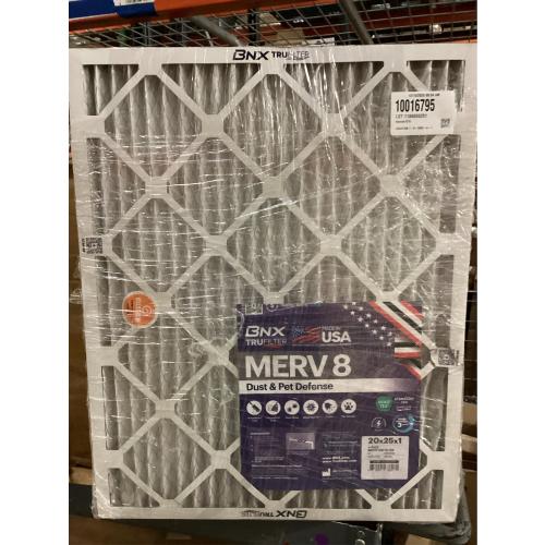 BNX TruFilter 20x25x1 Air Filter MERV 8 (6-Pack) - MADE IN USA – Dust & Pet Defense Electrostatic Pleated Air Conditioner HVAC AC Furnace Filters for Dust, Pet, Mold, Pollen MPR 600 – 700 & FPR 5