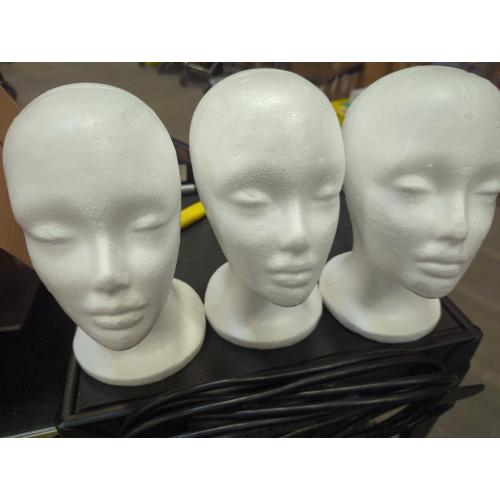 Leeven 3 Packs Foam Wig Head Female Styrofoam Mannequin Head Stand for wigs foam heads Wig Display for Style, Model, Display Hair, Hats, Hairpieces, Mask , Salon and Travel
