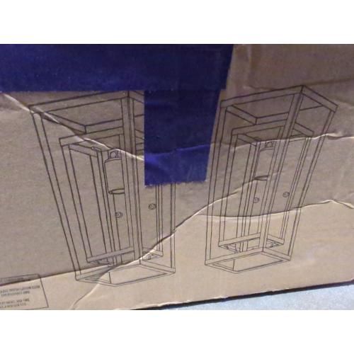 Black Caged Outdoor Wall Lights 2pk