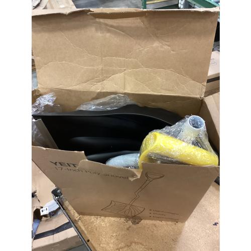 Snow Shovel for Driveway Ergonomic Design 17” Reinforced Heavy Duty Snow Removal Easy Assembled Tool in Winter Snowy Day for Garage Car Parking Port Workshop Barn