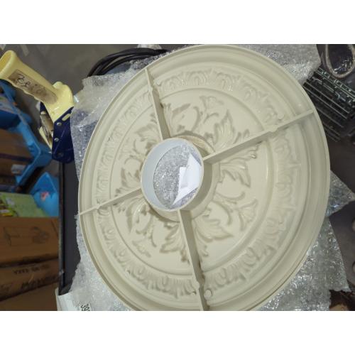 White and Gold B-15.6OD x 4.3ID PU Decorative Ceiling Medallion for Light Fixtures and Ceiling Fans, Molded Plastic, Gold and White Finish, (B-15.6OD x 4.3ID)