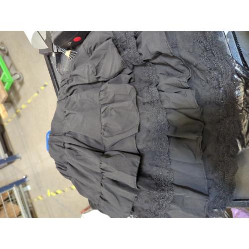 Lolita Goth Fashion Harajuku Kawaii Casual Style Elastic Waist Cute Layered Mesh Lace Hem Pleated Tiered Skirt