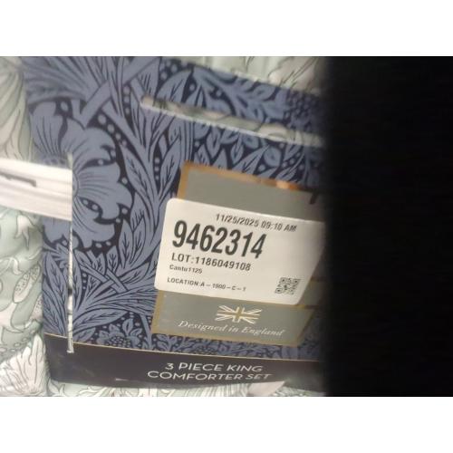William Morris At Home 3 Piece King Comforter Set Sunflower Seafoam
