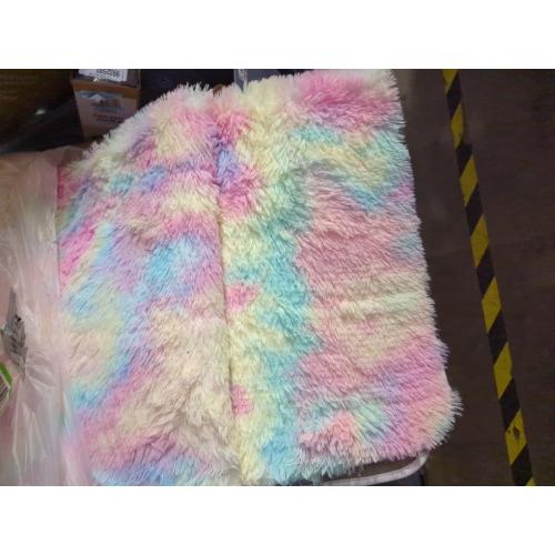 junovo Washable, Non-Slip Area Rug, Soft Rainbow Area Rug for Girl's Room, Children's Play mat, Baby Girl Bedroom Nursery Home Bedroom, 2ft x 3ft Tie-Dyed Rainbow