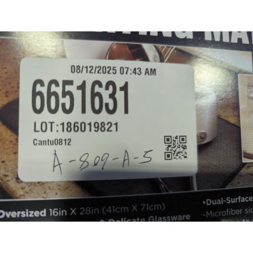 All-Clad Premium Reversible Dish Drying Mat for Kitchen: 16 x 28 Ultra-Absorbent, Long-Lasting, No Condensation, and Oversized for Large Pots and Pans - 1 Pack, Pewter