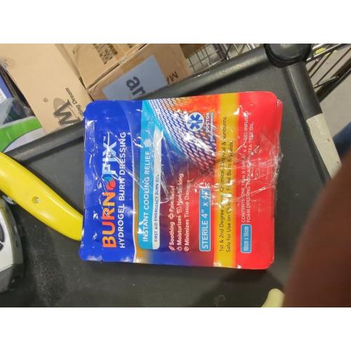 BurnFix® - 4 Pack-Burn Gel Dressing 4 x 4 Burn Care Cream First Aid Treatment. Immediate Pain Relief Hydrogel Burn Dressing for 1st, 2nd Degree Burns, Razor & Sunburns for Home, Work, Fire, EMS