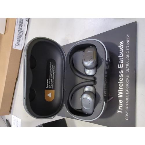 Gray Wireless Earbuds Bluetooth Headphones 130Hrs Playtime with 2500mAh Wireless Charging Case LED Diaplay Hi-Fi Waterproof Over Ear Earphones for Sports Running Workout Gaming