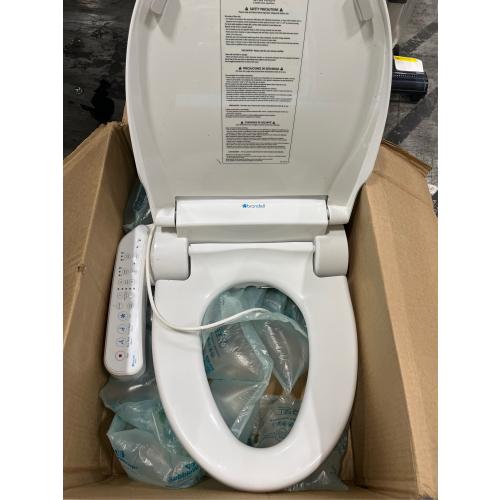 Brondell SE400-EW Swash SE400 Electric Bidet Toilet Seat With Heated Seat, Oscillating Stainless Steel Nozzle, Warm Air Dryer, Night Light, Gentle Close Lid, White Side Arm Control, Elongated
