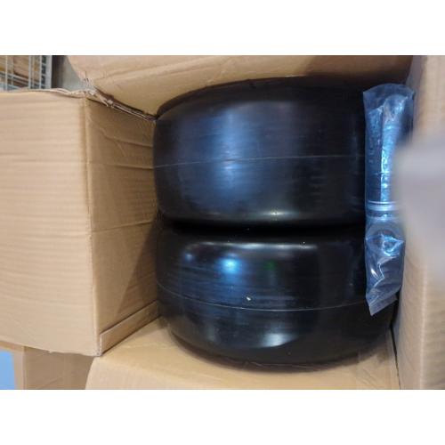 13x6.50-6 Flat Free Lawn Mower Tire and Wheel, Solid Smooth Zero Turn Mower Front Tire Assembly, with 3/4 & 5/8 Bearing, 4-6.5 Centered Hub, Compatible with Lawnmower Garden Tractor, 2 Pack