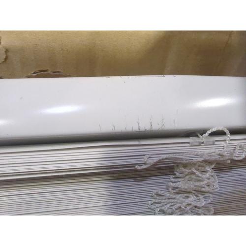 Size 32x48 Color White Cordless Room Darkening 1 in. Vinyl Mini Blind for Window or Door - 32 in. W x 48 in. L