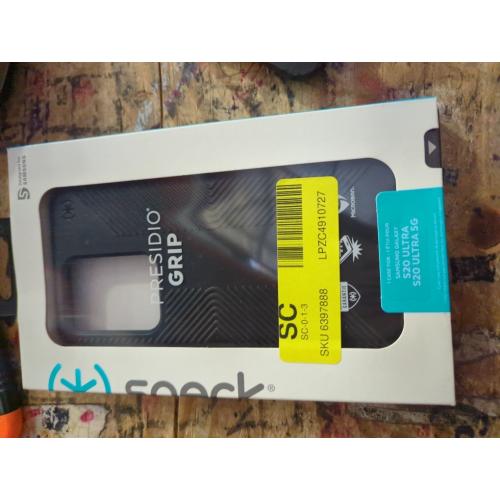 Speck Products Presidio2 Grip Samsung Galaxy S21 Ultra 5G Case, Black/Black/White