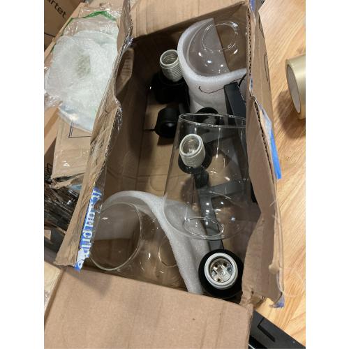 Bathroom Light Fixtures (3-Light, 19 Inch), Matte Black Vanity Lights for Bathroom with Clear Wine Glass Glass Shade, Modern Vanity Wall Lights for Mirror Bedroom Living Room Kitchen Hallway Porch