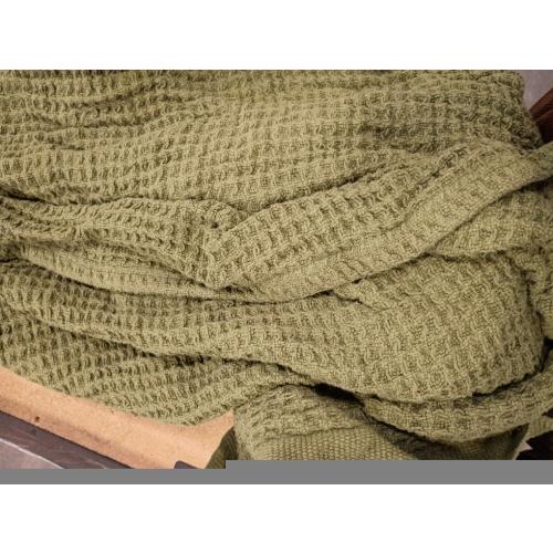Large green waffle blanket