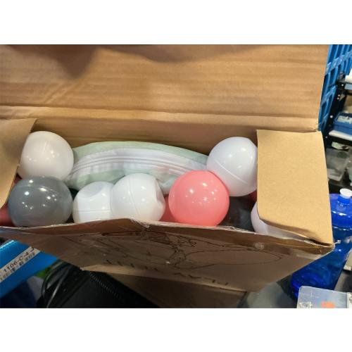 Baby Ball Pit Tent with 50 Balls - For Toddlers, Pink/White/Gray Princess Playhouse with Carry Bag, 109x90cm