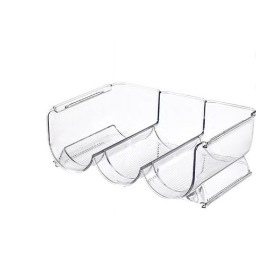 Set of 4 iDesign Stackable 3-Section Bottle Holder for Water, Soda, or Wine Bottles - Clear - Made in USA