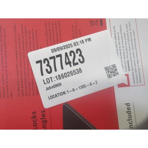 Color Black Medic Therapeutics Adjustable Laptop Desk w/ Cooling Pad & Mouse Pad