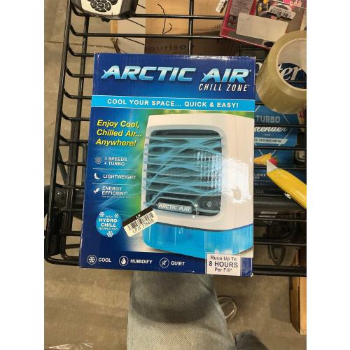 Ontel Arctic Air Turbo Chill Evaporative Cooler with HydroChill Technology, 4-Speed Portable Air Cooler Fan, Up To 8 Hr Per Fill, 7-Color LED, Simple & Whisper Quiet Operation, for Home or Office Use