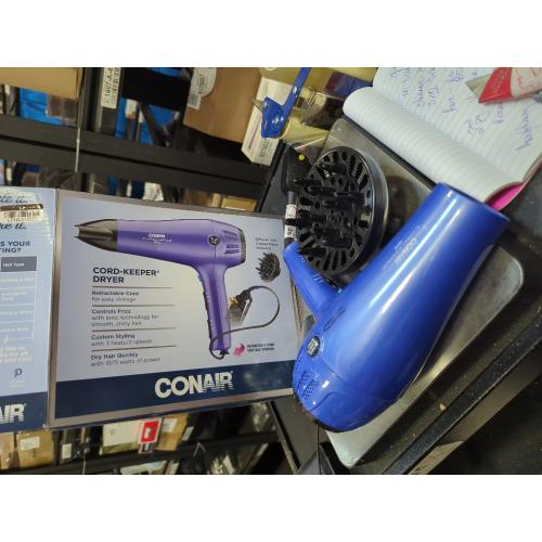 Conair Ionic Cordkeeper Dryer, Purple/Blue