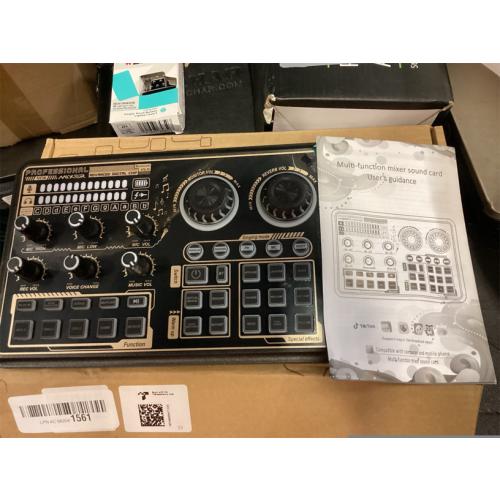 Sound Card, Mixing Sound Card,SK600 Multi-Function Digital Audio Mixer External Sound Card with BT Connection for Computer Smartphone Singing Recording Live Broadcast Gaming