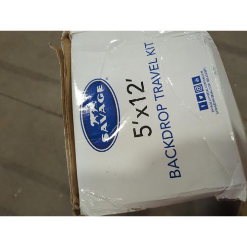Savage 5x12' White Background Floor Extended Backdrop Travel Kit (water damage on case not product)