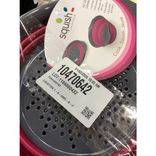 Squish 4 Qt. Collapsible Colander in Berry/Gray 2 pack