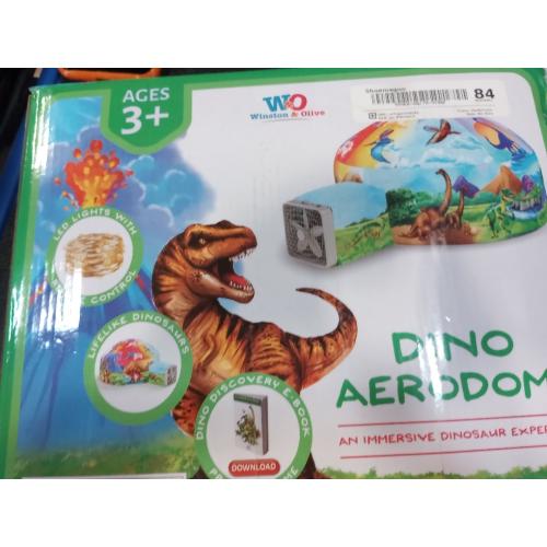W&O Dino Aerodome with LED Lights - Inflatable Jurassic Fort for Kids Aged 3-12, Inflates in Seconds Creating an Immersive Dinosaur Experience (Fan Not Included)