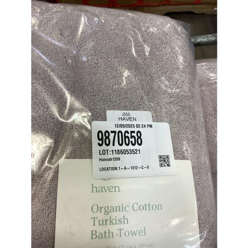 Haven Turkish Cotton Bath Towel in Lilac Marble 2 PACK