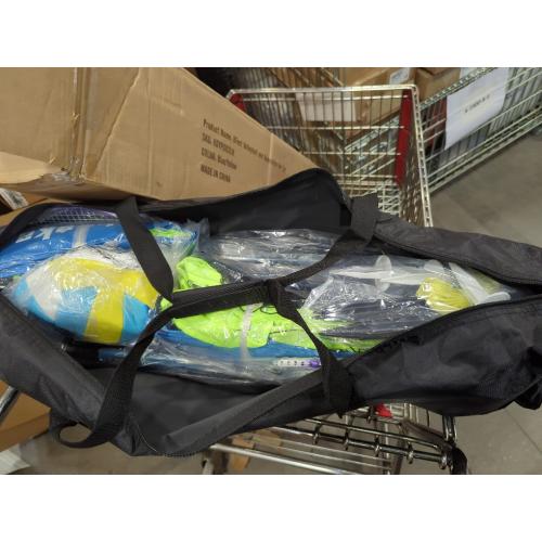 Outdoor Volleyball & Badminton Combo Net Set for Backyard, Beach with 2 Nets, Adjustable Poles, 4 Aluminum Rackets, PU Volleyball, Portable Carry Bag