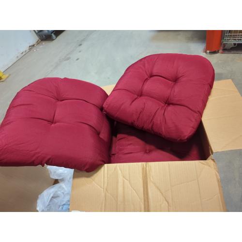 Liquor Red 3 Piece Set Wicker waterproof Chair Cushions Outdoor/Indoor Thicke Patio Chair Loveseat Cushion Porch Swing Cushion & 1 Loveseat bench cushion & 2 U-Shape Chairs Cushion & liquor red