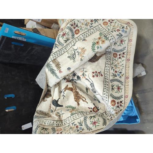 Living Room Rug 5x7 Rug Machine Washable Boho Area Rug Non Slip Floral Animal Vintage Low Pile Large Rugs for Living Room, Bedroom, Farmhouse, Dining Room, Kids Playroom (Beige)