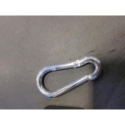 Silver Carabiner Clip 5 Pack - Multipurpose Heavy Duty Snap Hooks - Small and Large Clips for Keys - Carribeaner Hook