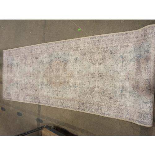 GLN Rugs Vintage Collection - Machine Washable Area Rug, Vintage Washable, Non Slip, Low Pile Rug, Living Room, Bedroom, Bathroom Rug - Easy Clean (2'6x7' Multi/Pink)