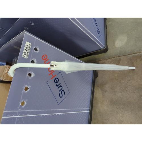 Amazon Basics Clear Umbrella for Rain, Round Bubble Umbrella for Wedding, With Wide Coverage (35 Canopy Diameter), Auto Open, Strong Fiberglass Frame, Steel Shaft, Spoke Protectors for Safety