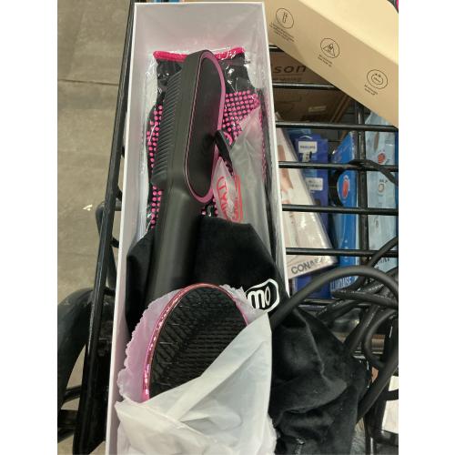 Hair Straightener Brush, TYMO Ring Hair Straightener Comb Straightening Brush for Women with 5 Temps 20s Fast Heating & Dual Voltage, Black