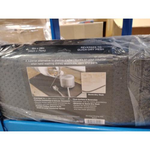 All-Clad Premium Reversible Dish Drying Mat for Kitchen: 16 x 28 Ultra-Absorbent, Long-Lasting, No Condensation, and Oversized for Large Pots and Pans - 3 Pack, Black