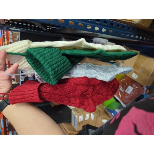 Fesciory 4 Pack Personalized Christmas Stockings 18 Inches Large Size Cable Knitted Stocking Gifts & Decorations for Family Holiday Xmas Party, Burgundy&Ivory&Green&Khaki