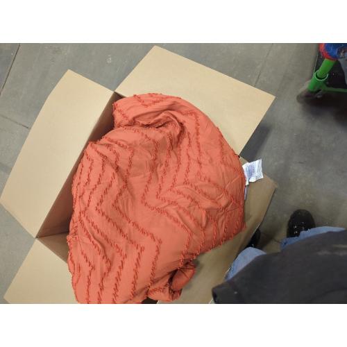 Burnt Orange Cal King Comforter Lightweight Terracotta Rust Boho Fall Tufted Bedding