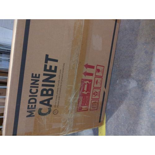 TokeShimi 12 x 36 Farmhouse Medicine Cabinet Recessed or Surface Mount Aluminum, Mirror with Stepless Adjustable Storage, Silver Bathroom Mirror Medicine Cabinet Frameless Metal Modern