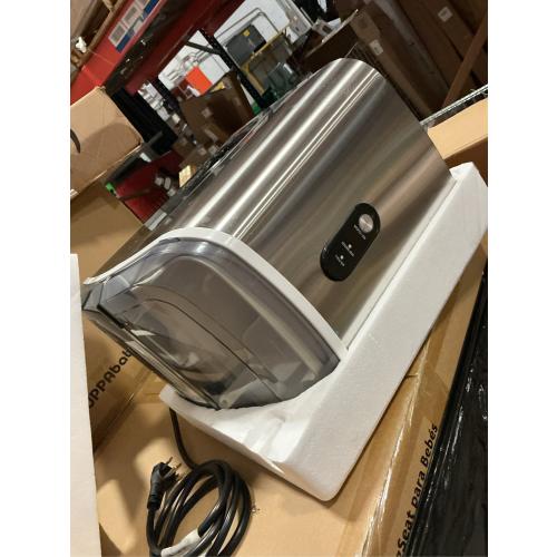 Nugget Countertop Ice Maker - Silonn Chewable Pellet Ice Machine with Self-Cleaning Function, 33lbs/24H, Ice Makers for Home Kitchen Office, Stainless Steel