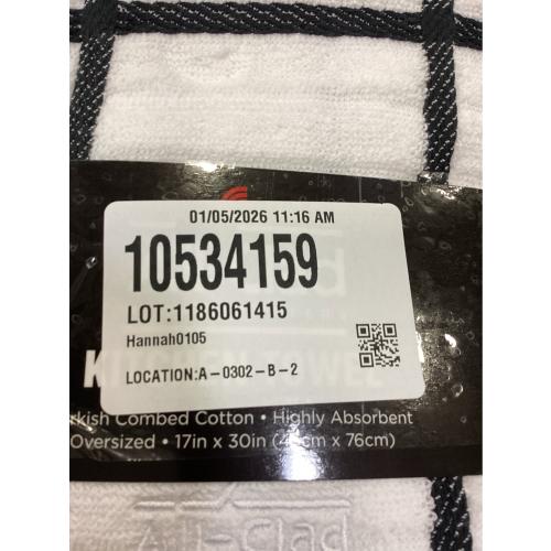 All-Clad Checked Cotton Kitchen Towel, 2 pack black