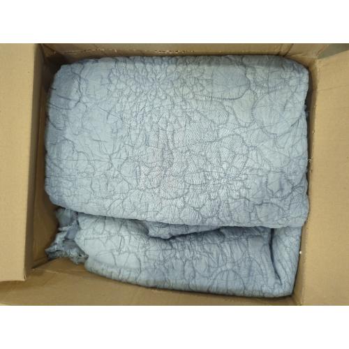 HORIMOTE HOME Blue Ruffled Quilt King Size, Stone-Washed Microfiber Lightweight Crinkled Farmhouse Rustic Shabby Chic Bedding Set, 3 Pieces Reversible Bedspread with Pillow Shams for All Season